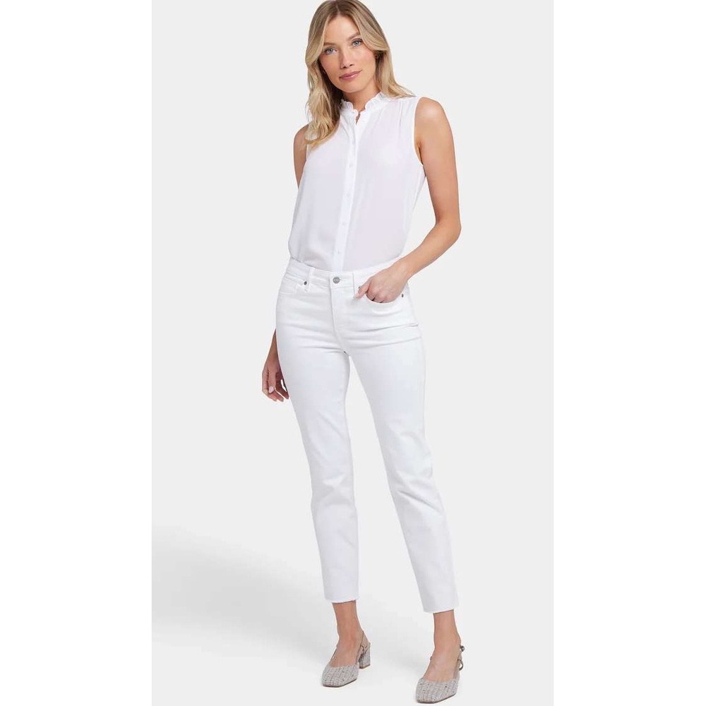 NYDJ Sheri Slim Ankle Jeans Optic White 12 New With Tags